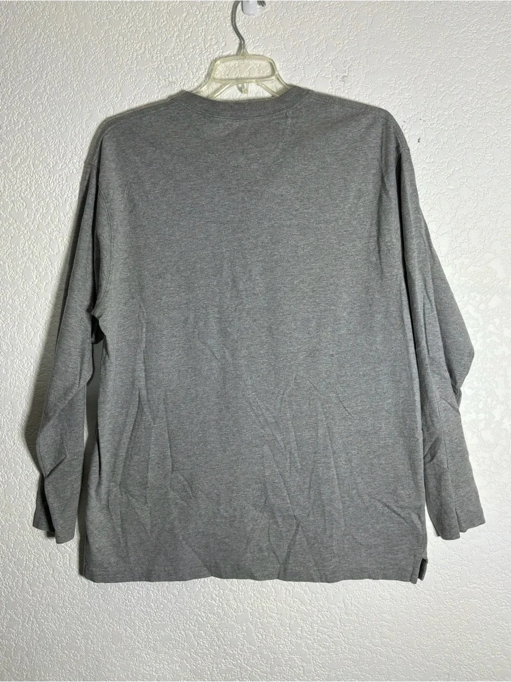 Duluth Trading Co. Longtail Long Sleeve Pullover Henley in Gray - Size Large